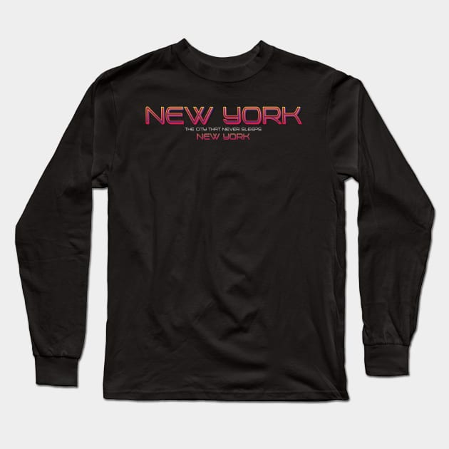 New York Long Sleeve T-Shirt by wiswisna